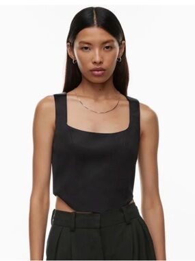 Sunday Best Black Satin Crop Top